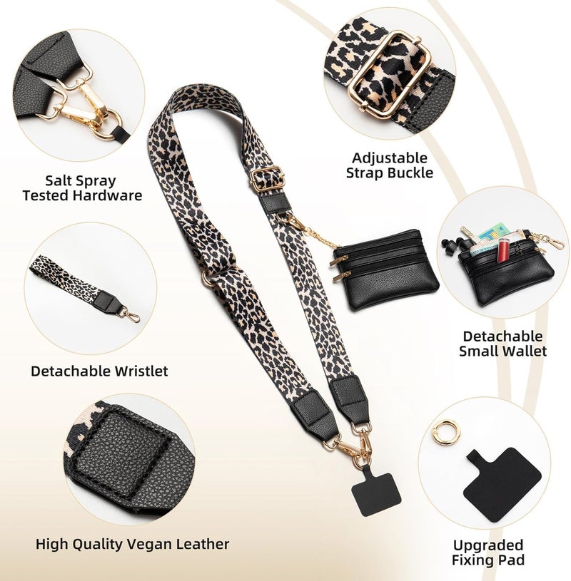 CUEDM Cell Phone Lanyard Crossbody,Adjustable Cell Phone Strap with Wristlet,Clip and Go Strap for Phone with Wallet - Image 4